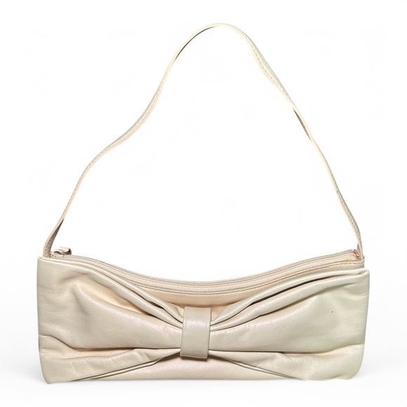 Furla Cream Bow Accent Clutch Handbag - Picture 1 of 4